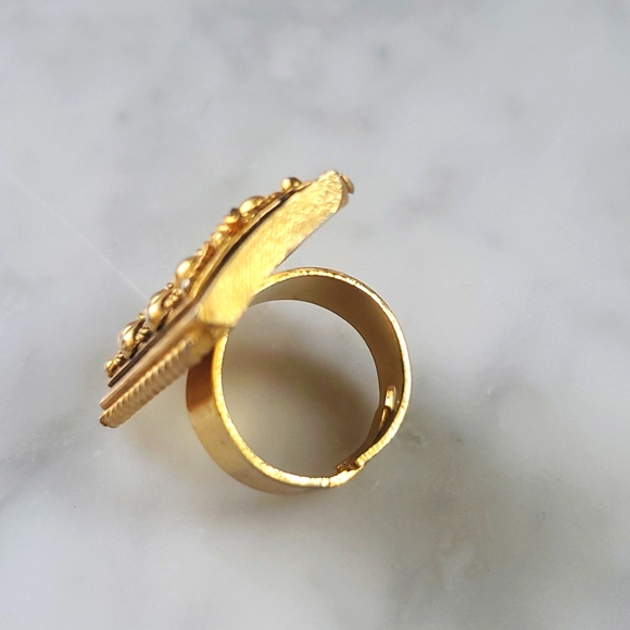 1960s Gold Filled Ring  Vintage Bold Modernist Ring - Picture 4 of 5